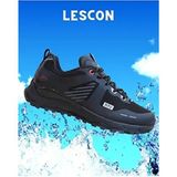 Lescon Anatomik Tabanlı Waterproof Trekking Ayakkabı Unisex Siyah Suni Deri Hafif Taban