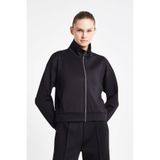 LESCON Kadın Fermuarlı Sweatshirt, Siyah, XS