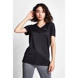 Lescon Siyah Kadın Kısa Kollu T-Shirt 23S-2208-23B - XS