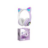 LESGO Kablosuz Bluetooth 5.0 Led Işıklı Kedili Kulaklık Aux Hediye Tüm Telefonlara Uyumlu Stereo Hd Ses