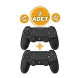 LESGO Ps 4 Joystick Tablet Telefon Pc Uyumlu Titreşimli Oyun Kolu 2 Adet - Şarj Kablo Hediyeli
