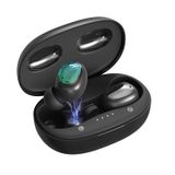 LESHP Otium Kablosuz Kulaklıklar Bluetooth 5.0 Kulaklıklar Derin Bas 3D Stero Ses Mini Kulaklıklar 40H Şarj Kutusu ile Toplam Çalma Süresi IPX7 Su Geçirmez Dahili Mikrofon Kulaklıklar İş, Spor, Sürüş için