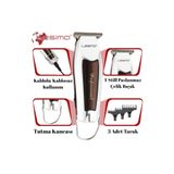 Lesima Professional Prince Serisi Sakal Tıraş Makinesi Ense Düzeltme 1-2-3 Mm Tarak Dijital Ekran