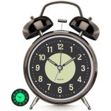 Lesipee Ağır Uyuyanlar için Yüksek Sesli Çalar Saat, Yatak Odası Saatleri, 4'' Pille Çalışan Gece Lambalı Metal Saatler, Öğrenciler için Işıklı Kadranlı Retro Analog Saat, Tik Takmaz, Okula Dönüş