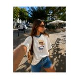 Le'Sluette %100 Pamuk Premium Oversize T Shirt Ayı Teddy Bear Baskılı %100 Pamuk Yüksek Kalite