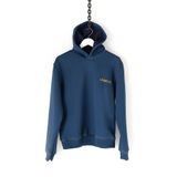 LESMOUR Unisex Oversize Kapüşonlu Sweatshirt Sırtı Nakışlı (L, indigo)