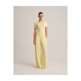 less and romance FIT KESIM KISA KOLLU T-SHIRT TEREYAĞ SARISI TEK PARÇA