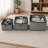 Less Home Keçe Çok Amaçlı Raf Düzenleyici 3\'lü Set (Mini-Midi-Maxi) - Gri - 3 Adet - Mini (25x20x18) + Midi (32x22x22) + Maxi (36x25x25)