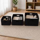 Less Home Keçe Çok Amaçlı Raf Düzenleyici 3\'lü Set (Mini-Midi-Maxi) - Siyah - 3 Adet - Mini (25x20x18) + Midi (32x22x22) + Maxi (36x25x25)