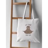 Let That Shit Go, Boşver Yoga Tasarım Ham Bez Tote Bag Çanta - 10D-Krem