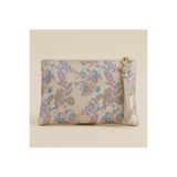 Letafia Valley Etnik Desen Saplı Simli Clutch Çanta Violet