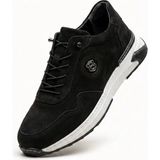 Letao Hakiki Deri Siyah Erkek Büyük Numara Comfort Jel Tabanlı Sneaker Ayakkabı