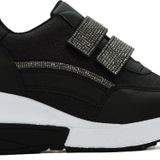 Letao Kadın Simli Taşlı Kolay Giyim Cırtlı Yüksek Taban Sneaker Spor Ayakkabı 1127