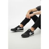 Letao Kauçuk Kaymaz Tabanlı Retro Sneaker Günlük Spor Ayakkabı - Siyah - Beyaz