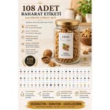 Letbil Reklam Renkli Kavanoz Etiket SETI-108 Adet Baharat, Bakliyat, Ot ve Kuruyemiş ETIKETI-5X8CM Folyo Sticker