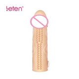 Leten Model 2 Özel Üretilmiş Dokuya Sahip Titreşimli Klitoris Uyarıcı Penis Kılıfı