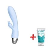 Leten Yüksek Kalite Silikon G-spot Ve Klitoris Uyarıcı Mavi Şarjlı Vibratör+jel