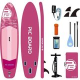 Lethe Boards Aurora Pink Sup 350 cm Uzunluk x 86 cm Genişlik x 15 cm Şişme Paddle Board Full Set