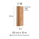Lethe Design Petek Dolgu Kraft Ambalaj Kağıdı 50 cm x 10 Metre - 90gr - Kraft %60 Esneme ve Koruyucu Dolgu Kağıt