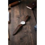 Lethos Leather Hakiki Deri Saat Kordonu - Çift Katlı - 22 mm - Antik Kahverengi
