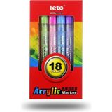 Leto 18 Adet Akrilik Marker Kalem Seti - Standart