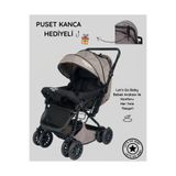 LETS GO BABY Çift Yönlü Tam Kapanır Tente Bebek Arabası Katlanabilir Dayanıklı Bebek Puset (KAHVERENGİ)