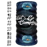 Let’s Go Camping Desenli Çok Amaçlı Dikişsiz Boyunluk – Unisex Outdoor Bandana, Maske, Bere, Saç Bandı | UPF +50 Güneş Koruması, Nefes Alabilir Kumaş, 17 Farklı Kullanım Şekli - Günlük Kullanım