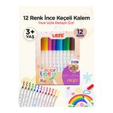 Lets Let’s Color Tips İnce Keçeli Kalem Seti | 12 Renk