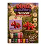 Lets Mini Challenge 5 Renk Dino Macerası Triceratops Oyun Hamuru 120g