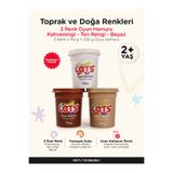 Lets Oyun Hamuru Seti 3'lü – Toprak ve Doğa Renkleri Let's