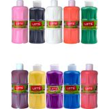 Let's Parmak Boyası 10'lu Set 500 ml Renkli ve Parlak Çocuklar İçin Eğlenceli Boyalar