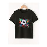 Let's Wear Futbol Topu Renkli Baskılı Erkek Çocuk T-shirt