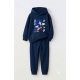 Let's Wear Sonic Baskılı Çocuklar İçin Premium Sweatshirt & Eşofman Takımı - 2 Parça Spor Takım