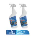 letsClean Güçlü Banyo WC Temizleyici Kireç Pas ve Kir Çözücü Sprey - 2x750 ml