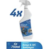 letsClean Güçlü Banyo WC Temizleyici Kireç Pas ve Kir Çözücü Sprey - 4x750 ml - 3 lt