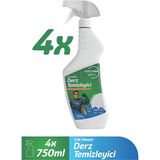 letsClean Profesyonel Derz Temizleyici Sprey Güçlü Fayans Arası Kir ve Kararma Çözücü - 4x750 ml - 3 lt