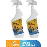 letsClean Ultra Güçlü Yağ ve Kir Sökücü Sprey Mutfak Ocak Fırın Temizleyici - 2x750 ml - 1,5 lt