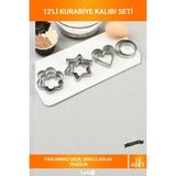 Letsii 12 Parça Paslanmaz Çelik 4 Şekilli Çok Boyutlu Kurabiye Kek Hamur Kalıp Seti