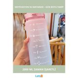 Letsii 2 Litre Günlük Motivasyon Su Matarası İlham Verici Tasarım