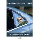 Letsii 3D Kelebek Camdan Dışarı Çıkan Eğlenceli Chihuahua Araç Stickerı