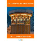 Letsii 3m 12 Saçaklı LED Işık Kar Tanesi 8 Fonksiyonlu Dekorasyon