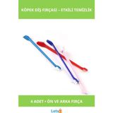 Letsii 4 Adet Plastik Köpek Diş Fırçası Seti - Çok Renkli