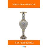 Letsii 45 Cm Pirinç Sedefli Şık Dekoratif Vazo
