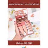 Letsii 5 Parça Taşınabilir Aynalı Makyaj Fırçası Seti - karışık