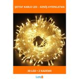 Letsii 5m 30 LED Gün Işığı 2 Kademeli Şeffaf Kablo Dekoratif Aydınlatma