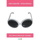 Letsii 80'li Yıllar Beyaz Renk Nostaljik Yeşilçam Parti Gözlüğü