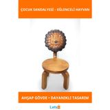 Letsii Ahşap Çocuk Sandalyesi Zürafa Maymun Aslan Fil Figürlü Eğlenceli