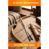 Letsii Ahşap Kaliteli Ok Yay Seti 3 Adet Ok ve Sadak ile Dekoratif Hediye