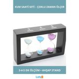 Letsii Ahşap Kum Saati 3 Farklı Zaman Ölçümüne Sahip Kullanışlı Dekoratif Aksesuar