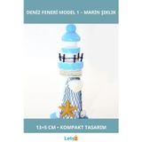 Letsii Ahşap Marin Deniz Feneri 13x5 cm Şık Dekoratif Aksesuar